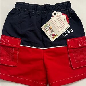 Sesame Street Elmo Kids Swim Trunks - Blue and Red